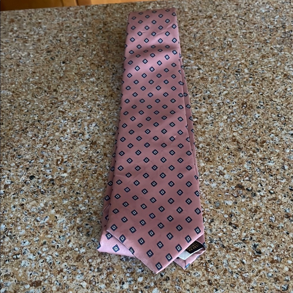 Vintage Pink and Blue Diamond Pietro di Como 100% Silk Tie Made in USA